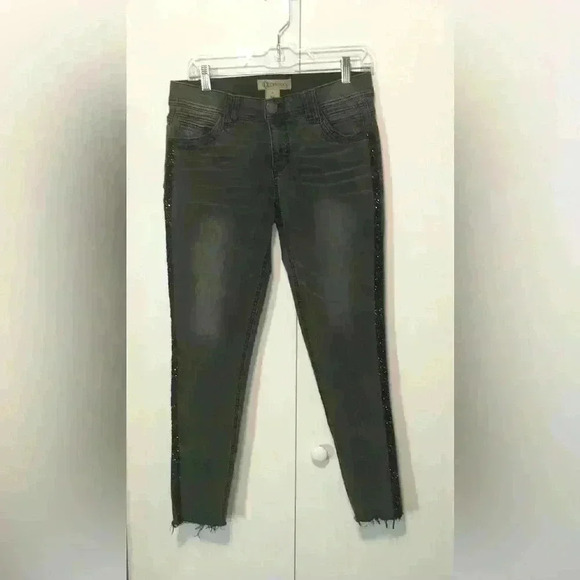 Democracy Embellished Raw Hem Flex Girlfriend Jeans Size 6 Ab Technology - Picture 3 of 16